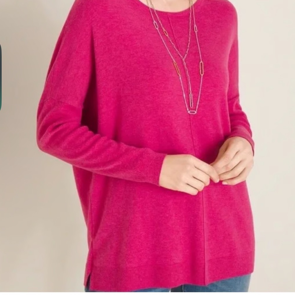 Chico's Pink Cashmere Blend Center Seam Sweater Size Medium